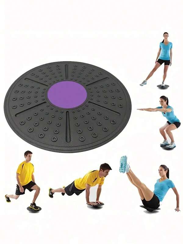 1pc Balance Board Trainer Suitable For All Age Groups - Multi-Color, Rubber Material, Ideal For Core Strength, Yoga, Twisting And Sensory Training Exercises, Battery-Free