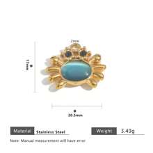 1 Pc 304 Stainless Steel 18k Gold-Plated Pendant With Natural Stone Fish, Moon, Crab, Turtle And Bird, Women's Stainless Steel Jewellery Accessories DIY Pendant