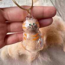 1 Cute Transparent Cat Hair Storage Box, Pendant, Twisted Egg Cat Hair Storage Capsule Twisted Egg Pack Keychain Pendant Collection Pet Souvenirs