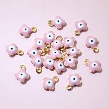 10 件 9x7 毫米珐琅邪眼花朵吊坠小号不锈钢 DIY 珠宝制作配件 - 惡魔之眼 - 查看 16