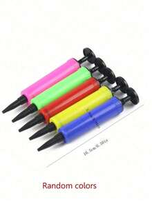 1pc/5pcs (Random Color) Balloon Inflator, Hand-Operated Plastic Balloon Air Pump, Suitable For Birthday Party Supplies - Multicolor - View 2