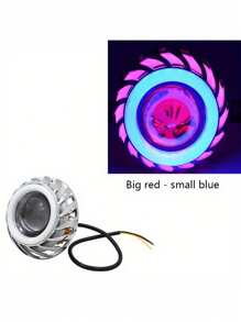 1 pezzo Faro a proiezione universale per motocicletta con luce a LED a doppio occhio da angelo e demone, lente faro per moto, luce ausiliaria per atmosfera