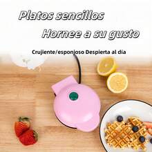 [Mini Home]Automatic Waffle Maker Breakfast Maker Mini Non-Stick Portable Lightweight Fryer All-in-One ¡Fácil de conseguir un desayuno abundante, novatos y dioses asesinos de la cocina! - Rosa - Ver 3