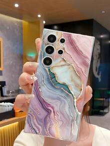 1pc Fashionable Premium Colorful Granite Stone Texture Matte Soft Transparent Phone Case Compatible With Samsung Galaxy A04e/12/A13/A14/A34/A50/A52/A53/A54/S21/S22/S23/S24/S25/S25Ultra - Clear - View 7