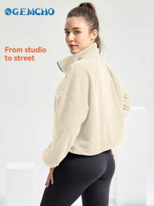 GEMCHO Abrigo casual de mujer con forro de piel sintética y aislamiento, engrosado y con forro polar para otoño e invierno