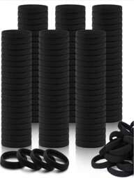 100 de bentițe de bază pentru femei, cu elasticitate ridicată, în formă de coadă de cal, versiunea coreeană, neagră, modernizată la elasticitate ridicată, la modă, multifuncțională, de înaltă calitate, temperament elegant, bentiță simplă, potrivită pentru femei cu coadă de cal înaltă, design colorat de accesoriu de păr, design de styling multifuncțional, bentiță de uz zilnic, oferind cadouri atent gândite pentru prietene și familie/genți transparente pentru prietene și familie accesorii de păr pentru întoarcerea la școală