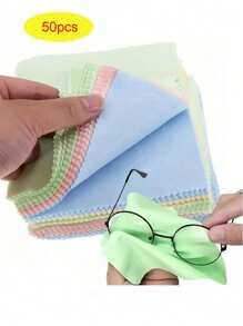 1/5/10/20/100 Pieces Of Reusable Microfiber Cleaning Cloths, Suitable For Glasses, Camera Lenses And Smartphone Screens - Thick, Soft, Odorless Wiping Wipes That Do Not Scratch, Random Colors, For Glasses Cleaning,Back To School,Back To School Supplies