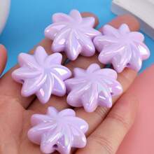 5 piezas de cuentas acrílicas multicolor de 29mm, con forma de flor espiral, para manualidades DIY de joyería, pulsera