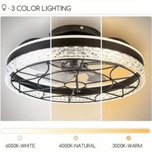Low Profile Smart Ceiling Fan With 3-Color LED – 6 Speeds, Remote, Smart Timing – Ideal For Home/Kitchen/Bedroom