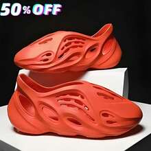 Men Women Clogs Foam Runners Hollow Sandals Foam Runner Shoes Slip-On Walking Platform Lightweight Cloud Slides Non-Slip Soft Runner Sandals Breathable Arch Support Sandals Breathable Non-Slip Beach Shoes Casual Fashion Sports Sandals One Pair - 亮橙色 - 查看 5