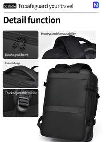 New Multi-Functional Backpack, Laptop Backpack, Casual Backpack For Travel, Work, School, Wet & Dry Separation, 180° Opening, Large Capacity, Fits Laptop, Fashion Commuter Backpack, Weekend Overnight Bag, Suitable For Students, Office Workers, Travelers, Ideal Gift For Friends, Family, Holiday, Birthday Formal/Business Formal Back-To-School Season Travel Bag Laptop Bag - Multicolor - View 11