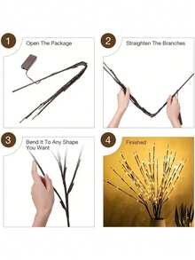 1 pièce Guirlande lumineuse LED de 72 cm de hauteur avec 20 lampes, décoration alimentée par batterie pour chambre à coucher, anniversaire, intérieur, mariages, fêtes, vacances, vases à fleurs, cadeaux, lumières scintillantes colorées, lumières de fée, décoration d'Halloween, décoration de maison, décoration de fête, décoration d'Halloween, décoration de chambre, décoration de jardin d'Halloween pour cadeau de fée - Prune - Voir 11