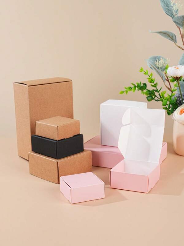 20pcs Kraft Paper Mini Gift Boxes, Packaging For Bracelets, Aromatherapy Candles, Badges, Magnets, Suitable For Small Businesses, DIY, Craft Party