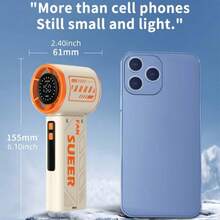 New Portable Turbo Small Air Cannon Handheld Fan 150 Wind Speeds Adjustable Mini Electric Fan USB Charging Fan Outdoor Mini Fan - Pink Orange - View 3