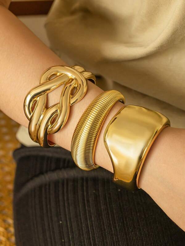 4pcs Unique Geometric Asymmetrical French Style Bracelets