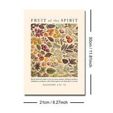 1 件无框圣灵之果经文墙面艺术海报帆布印刷简约基督教艺术圣经经文复古绘画适用于宿舍、客厅、卧室、现代家居装饰 - 彩色 - 查看 10