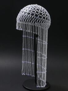 1件女士复古手工镂空装饰发箍，带珍珠流苏，优雅风格，适合拍照、新娘、舞台表演、睡眠发箍 - 其他帽子 - 查看 19