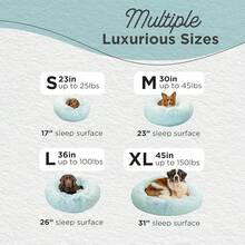 Best Friends By Sheri Original Calming Donut Dog And Cat Bed, Shag Faux Fur, Lavender, (36in X 36in) - Anxiety Relief For Pets Up To 100 Lbs - 淺藍色長毛絨 - 查看 2