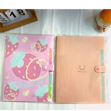 2 Packs Expanding File Folders With 5 Pockets 16 Labels, School Home Office Must Have, 4 Summer Fruits Patterns Optional