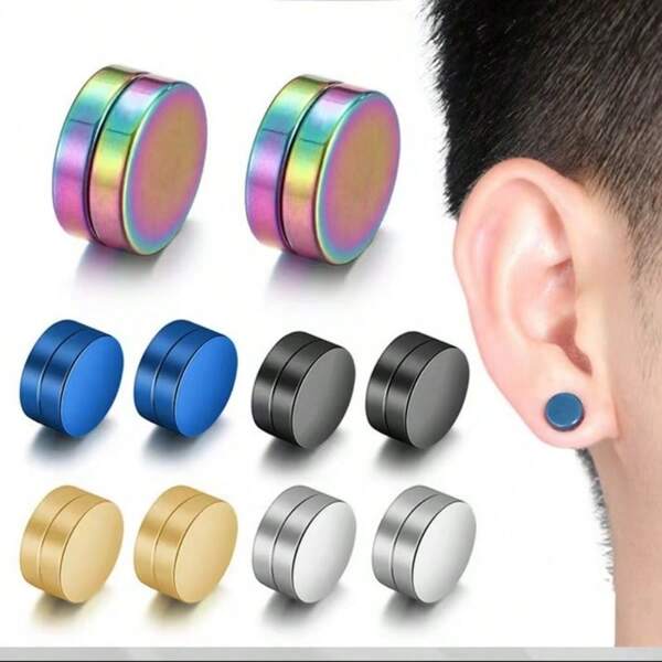Unisex Magnetic Earrings, Magnet Ear Clips No Piercing Needed, High-End Style