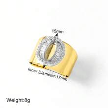 Chunky CZ Crystal 26 Letter Rings For Women Gold Silver Color Wide Rings Initial Jewelry Party Gifts