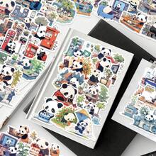 50 Pandas Tages-Aufkleber, Laptophüllen, Handyhüllen, Dekorative DIY-Aufkleber Schulmaterial, Schulanfang