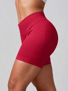 NcmRyu 1pc Women's Seamless Elastic Butt Lifting Shaping Yoga Running Sports Shorts