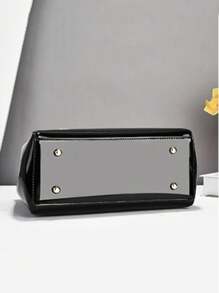 Elegant And Fashionable Patent Leather Handbag, Multi-Functional Mom Bag With Large Capacity, Shoulder Tote Bag, Fashionable Design, New Soft Leather Small Square Bag Handbag Crossbody Bag, Versatile Casual Multi-Layer Large Capacity Shoulder Strap Can Be Shoulder Or Diagonal Crossbody Handbag, Suitable For Valentine's Day Gifts, Women's Handbag, Shoulder Diagonal Crossbody Color-Block Bag, Casual Luxury Large Capacity Can Be Shoulder Or Diagonal Crossbody Casual Bag
