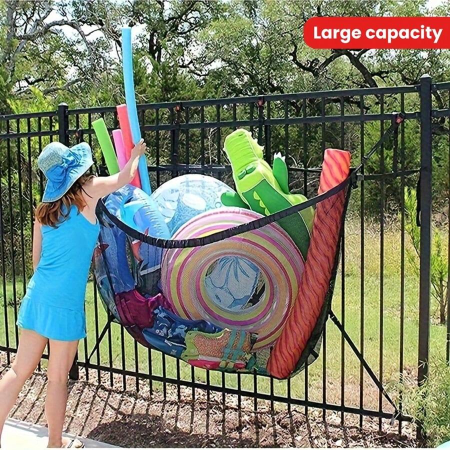 Extra-Large Swimming Pool Floats Mesh Storage Bag - Durable, Quick-Drying, Keeps Rings Organized - Ideal For Poolside Use, Essential Pool Accessories