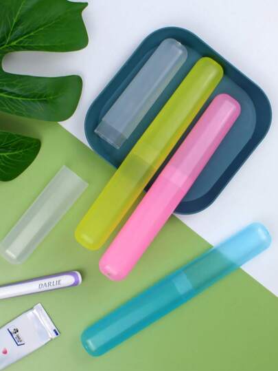 4 pezzi di porta spazzolini da denti portatili e antipolvere, contenitore in plastica per conservare le testine degli spazzolini, adatto per uso quotidiano e viaggi, disponibile in più colori