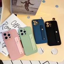 Llavero, Cordón para el cuello. 1 pieza de funda de teléfono de silicona suave con color líquido y forro de terciopelo lujoso para Apple/Honor/Redmi IP16 Pro Max, 15 Pro Max, S23 Ultra, S24 Ultra 5G