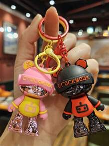 Creative Cartoon Headphone Bear Key Chain, Multicolor Cool Mechanical Bear Keychain, Bag Charm, Cute Bear Shape Pendant Keychain, Suitable For Women/Girls Backpack,Purse Accessories