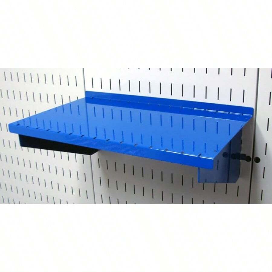 Wall Control Shelf 9in Deep Pegboard Shelf Assembly Only Use Slotted Pegboard - Black - Blue - View 1