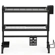 OYAJIA Dish Drying Rack - Over The Sink Dish Drainer Drying Rack With Utensil & Knife Holder, Hooks, Stainless Steel Kitchen Organizers And Storage Solution,83*27*73cm - 黑色 - 查看 8