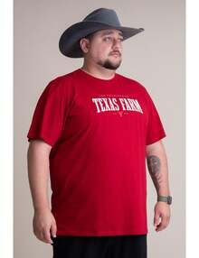 Camiseta Masculina Texas  - Cm401 - Do Xg Ao G2 - Vermelho Bordo