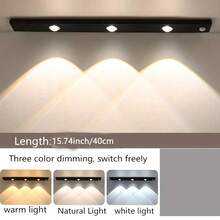 Đèn LED cảm biến chuyển động sạc lại được, tự dính, không dây, thích hợp cho tủ, kệ giày, lối vào, 3 lựa chọn màu sắc, thiết kế mắt mèo, đèn trang trí, sử dụng trong nhà và ngoài trời. Vật trang trí nhà cửa thiết yếu cho nhà bếp, phòng ngủ và tủ quần áo. - ánh sáng ba màu - Xem 11