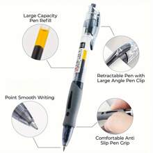 20pcs Retractable Gel Pens, 0.5mm Black Neutral Gel Pens, Retractable Gel Ink Ballpoint Pens, 10 Sets Of Gel Pens + 10 Gel Pen Refills, Suitable For Diary, Office, School And Home Writing