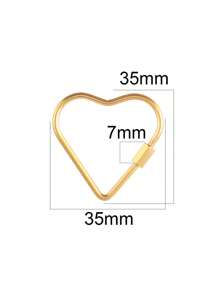 2 piezas Cierre de gancho en forma de corazón con cerradura de tornillo de acero inoxidable, color dorado, ganchos en espiral para hacer accesorios de joyería, collares y pulseras DIY