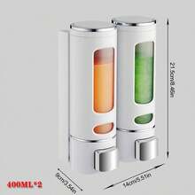 400ml Wall-Mounted Soap Dispenser With Transparent Window - Phthalate-Free Plastic, No Electricity Needed, Easy-Install For Bathroom, Kitchen, Hotel & Home Use Back To School Bathroom Accessories - Multicolor - View 3