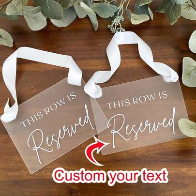 Wedding Reserved Signs,Reserved Seat Sign,Wedding Chair Sign, Reserved Row Acrylic Sign For Chair, Acrylic Reserved Seat Sign,Art Activities For Children