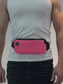 1个10色运动腰包，男士跑步装备，手机袋，迷你骑行包，轻便斜挎包，耳机收纳袋，双层小单肩包（拉链款式随机）（耳机插孔位置随机）