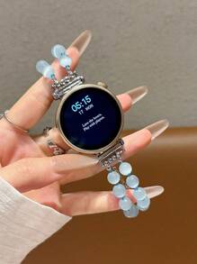 Sommer Neu Katzenauge Stein Perlen Armband Band passend für Galaxy Watch 7/6/5/4 Armband 40 mm 44 mm 47 mm 46 mm 41 mm, Galaxy Watch 5 Pro 45 mm, Galaxy Active 2, Galaxy The Watch 3, 18/20/22 mm, kompatibel mit HW Watch 5/4/3/2/1, GT5/4/3/2 und Fit3/4