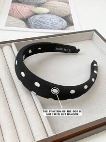 Diadema con estampado de lunares, un nuevo accesorio de cabello versátil para mujeres, un accesorio y diadema especial para lavarse la cara con una diadema de tela con parte superior de calavera