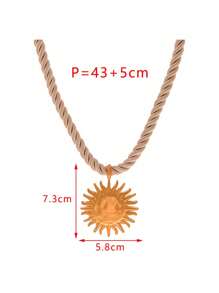 1 peça Moda Luz Luxo Simples Verão Liga Sol Pingente Tecido Torção Colar Senhoras Casal Irmãs Casal Jóias Presentes, Adequado Para Encontros Diários Feriado Praia Festa de Aniversário Férias Desgaste