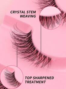 5 Pairs Half Eye Lashes Faux Mink Lashes Transparent Stems Reusable False Eyelashes Natural Fluffy Makeup Tools Extension Strip Lashes,Lashes,Eyelashes,Fake Lashes