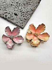 1pc Vintage Enamel Painted Floral Gradient Hair Claw Clip, Chinese Style Elegant Premium Hair Accessory, Claw Clips, Hair Claws, Clips For Hair, Hair Slide, Hair Barrettes, School Stuff