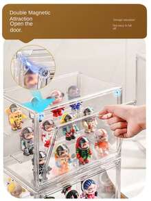 1 件动作人物收纳盒、盲盒、娃娃收纳盒、亚克力娃娃展示盒、透明收纳盒、组装玩具收纳展示盒、圣诞节、情人节、新年装饰