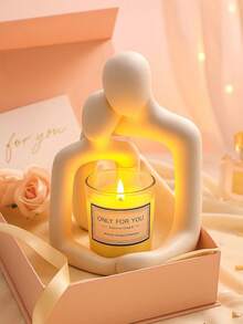 浪漫情侣雕像礼物 - 拥抱雕塑，适合周年纪念、婚礼、卧室和夏季家居装饰 - 彩色 - 查看 2