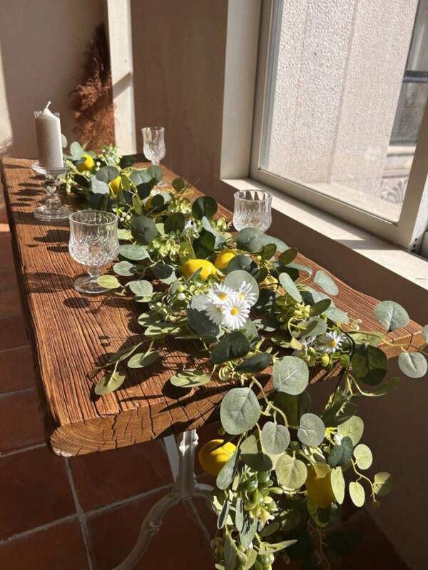 Zitronen-Gänseblümchen-Eukalyptus-Stil, geeignet für Frühlings-/Sommerdekoration, Valentinstag-Deko, Muttertagsgeschenke, Raumdekoration, Bürodekoration, Schlafzimmerdekoration, Hochzeitsdekoration, Tischdekor, Möbeldekoration, Treppenverkleidung, Herbstdekoration