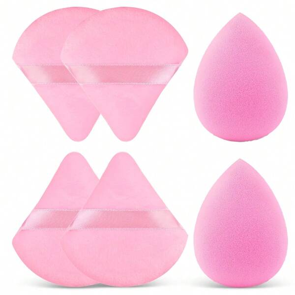 6 pezzi Set di spugne per trucco e cuscinetti per cipria, strumenti professionali per sfumatura del viso, spugne bagnate e asciutte per fondotinta perfetto, correttore, cipria, trucco, economico, decorazione camera, toeletta, viaggio, camera da letto, accessori per il trucco, cuscinetto, miscelatore per trucco, cuscinetto per cipria, spugna per trucco